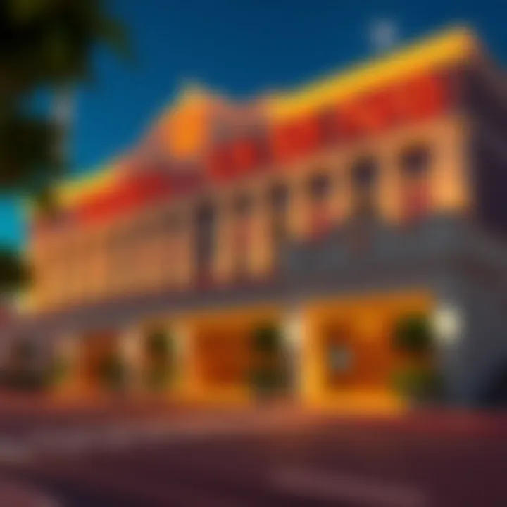 The exterior view of Frontier Hotel and Casino showcasing its unique architecture