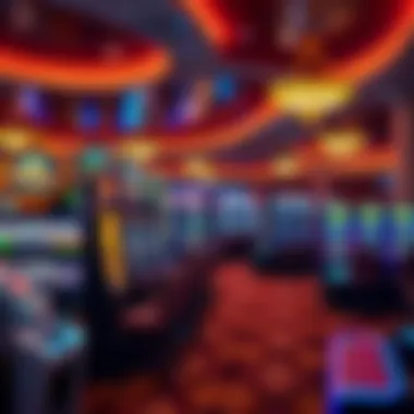 A vibrant gaming floor filled with diverse slot machines and gaming tables