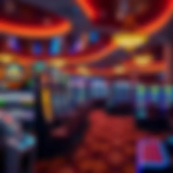 A vibrant gaming floor filled with diverse slot machines and gaming tables