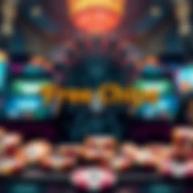 Visual representation of free chips and bonuses in slot games