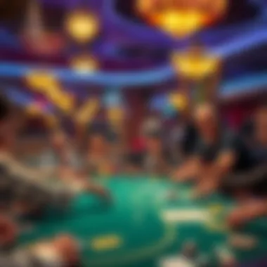 Exciting atmosphere during a special poker event with spectators