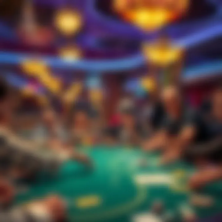 Exciting atmosphere during a special poker event with spectators