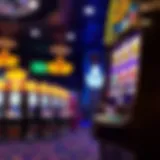 Illuminated slot machine showcasing vibrant gameplay