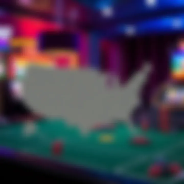 Map highlighting states where online gambling is legal in the US