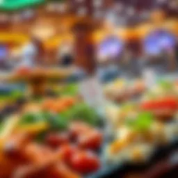 Lavish buffet spread showcasing diverse cuisines