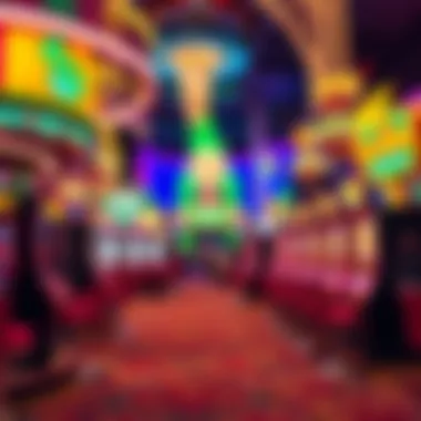 An overview of a bustling Las Vegas casino featuring Wizard of Oz slots