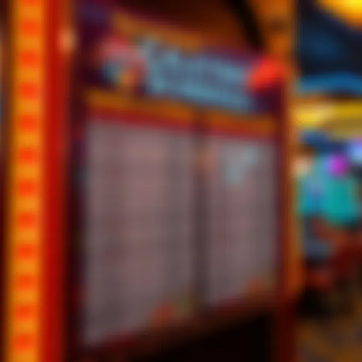Event schedule board showcasing special casino events