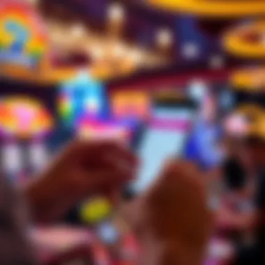 Digital representation of purchasing lottery tickets online with a smartphone