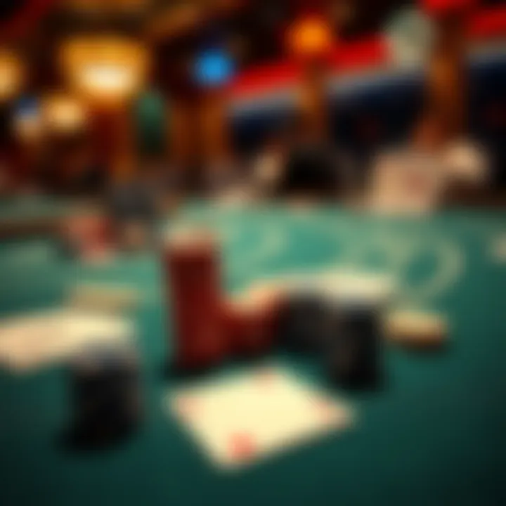 The Setup for an Engaging Game A poker table with chips and cards ready for gameplay.