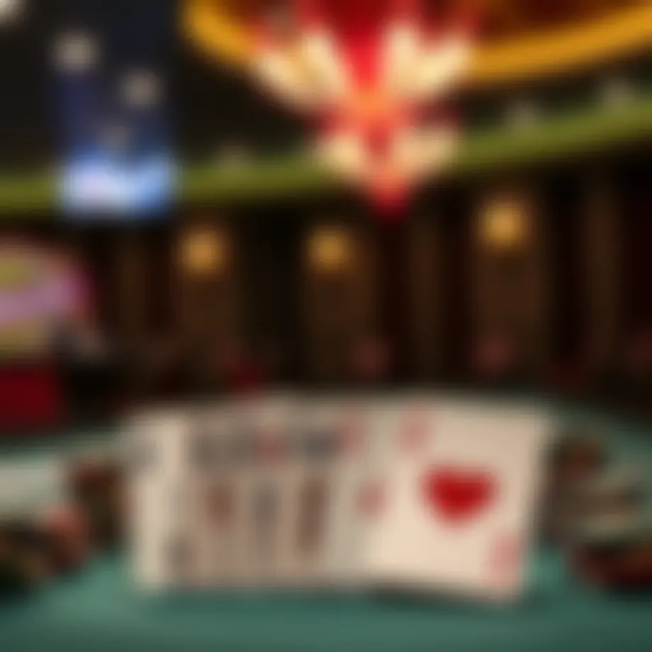 A royal flush, the highest poker hand, displayed on a table.