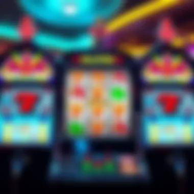 Exciting slot machine display with vibrant symbols