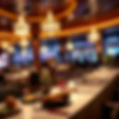 Elegant dining setting within Mohegan Sun featuring gourmet cuisine