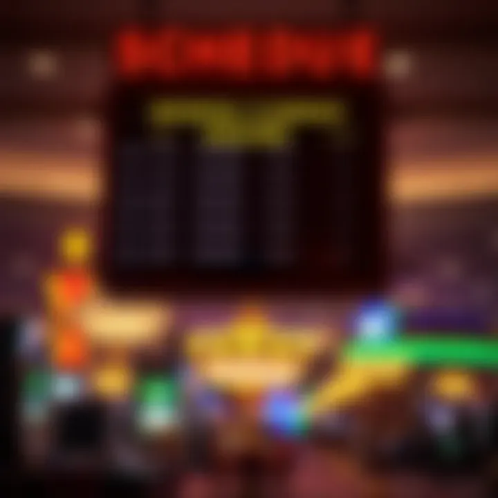 Schedule board showing casino hours