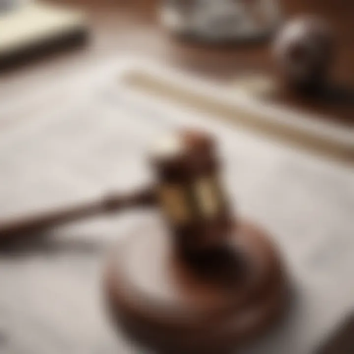 A gavel resting on legal documents, symbolizing sports betting laws