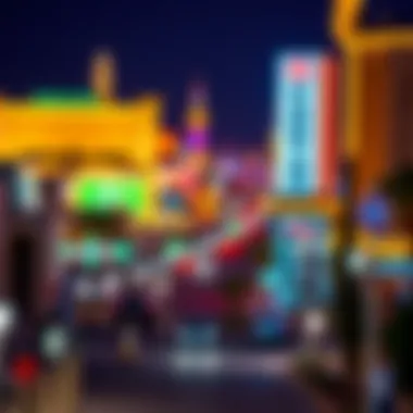 Vibrant view of the Vegas Strip illuminated at night showcasing parking options