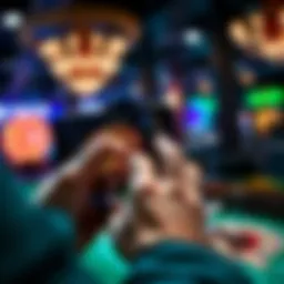 User engaging with a roulette app interface on a smartphone