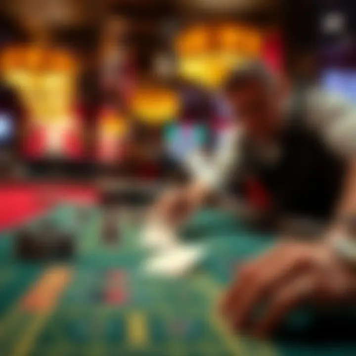 Close-up of a player making a strategic bet at the craps table