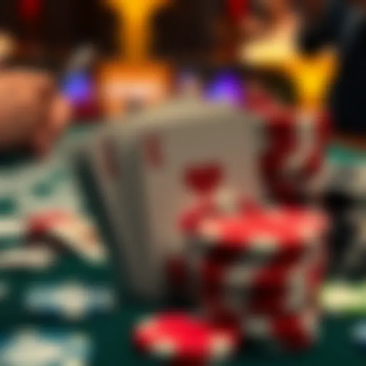 A close-up of Texas Hold'em cards and chips