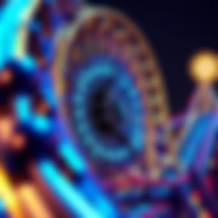 Detailed shot showcasing the intricate engineering of the roller coaster