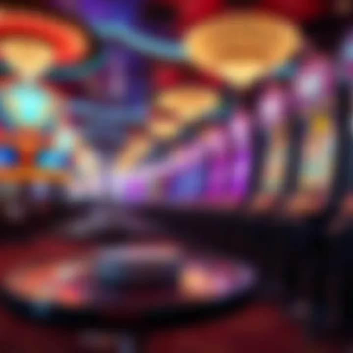 A serene setting promoting responsible gambling practices around slot gameplay.