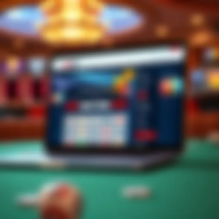 An illustration of a laptop displaying an online lottery website