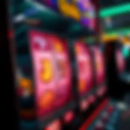 An intricate view of a quick hit slot machine showcasing vibrant symbols