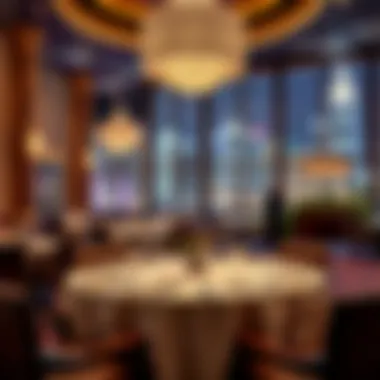 Elegant dining setting within a casino hotel