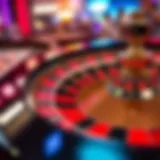 A detailed roulette wheel with colored sections