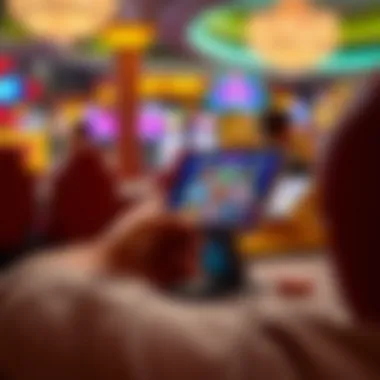 A close-up of a player engaging with a mobile casino game
