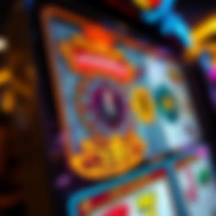 Close-up of game mechanics and features on the slot screen