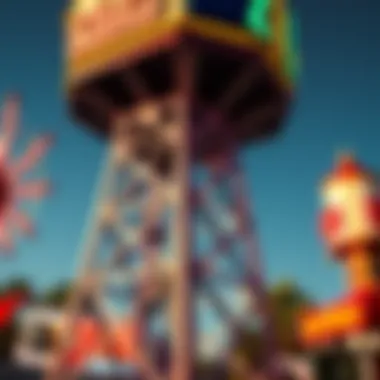 Close-up of Slotzilla zip line launch tower