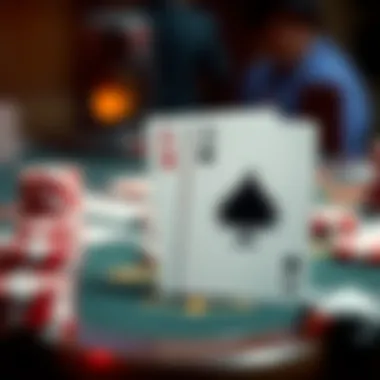 Strategic Card Game Setup Close-up view of a pair of aces in a strategic card game setup, emphasizing tactical decision-making.