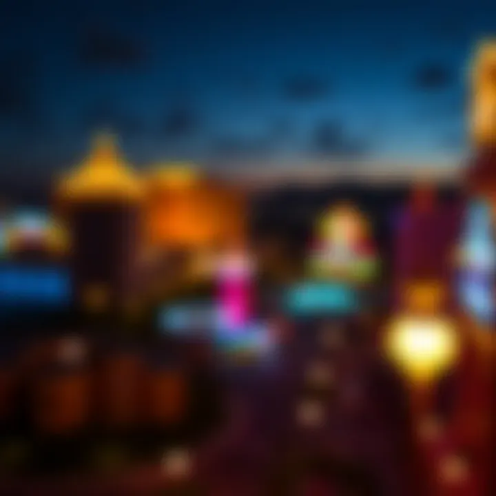 A beautiful view of a casino resort at night