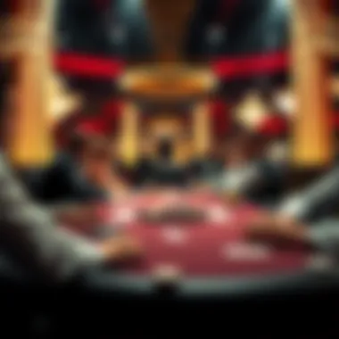 Artistic depiction of a poker table during gameplay