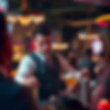 Engaging with Patrons: The Art of Bartending Bartender expertly engaging with patrons