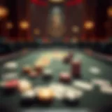 Strategic Poker Table Setup A strategic poker table setup with chips and cards