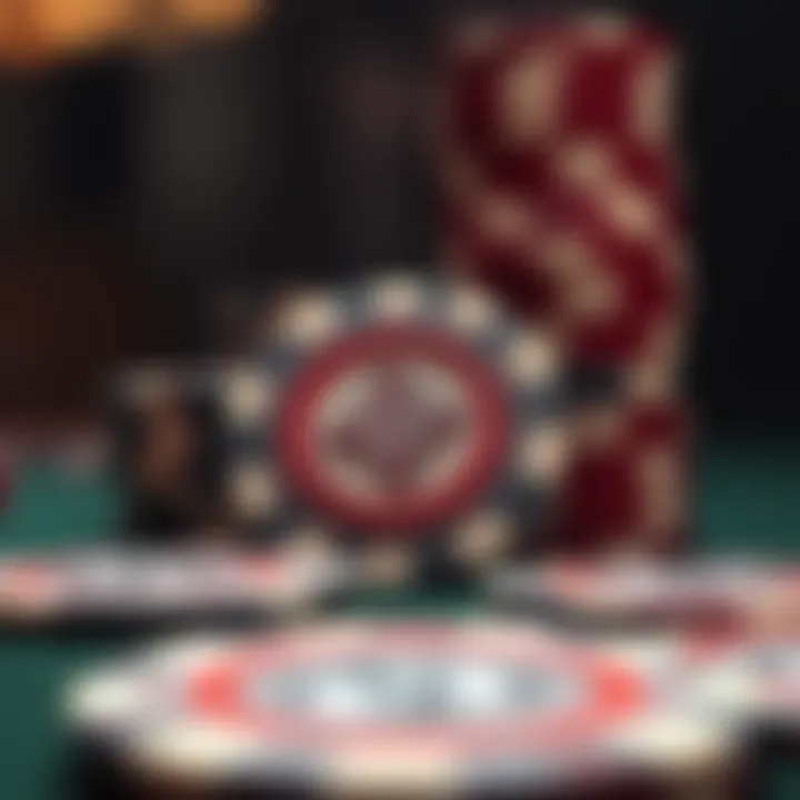 Close-up view of security features embedded in casino chips