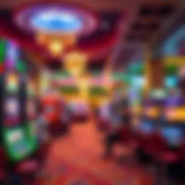 Interior of the casino featuring vibrant gaming floors and entertainment areas