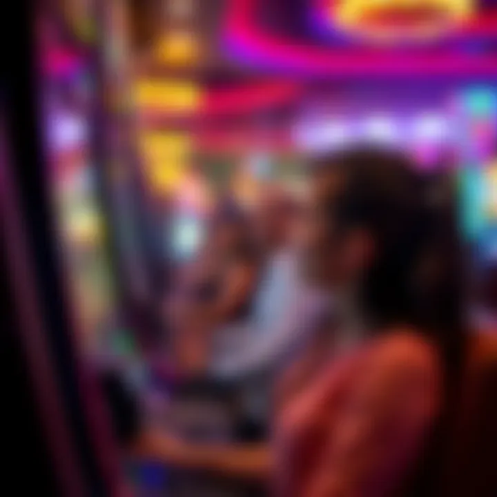 A player immersed in a slot video game, demonstrating engagement and excitement