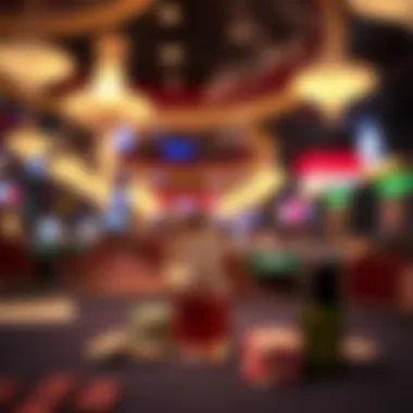 Close-up of essential oils being diffused in a casino setting