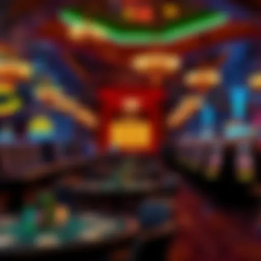 Luxurious casino environment with ambient lighting and aromatic decor