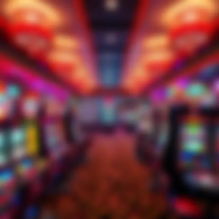 Interior gaming floor filled with vibrant slot machines and table games