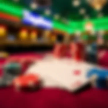 Collection of poker chips and cards ready for a game at Tioga Downs