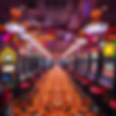 Luxurious gaming floor filled with vibrant slot machines