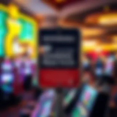 Signage Promoting Responsible Gaming Practices Responsible gaming practices signage in a casino