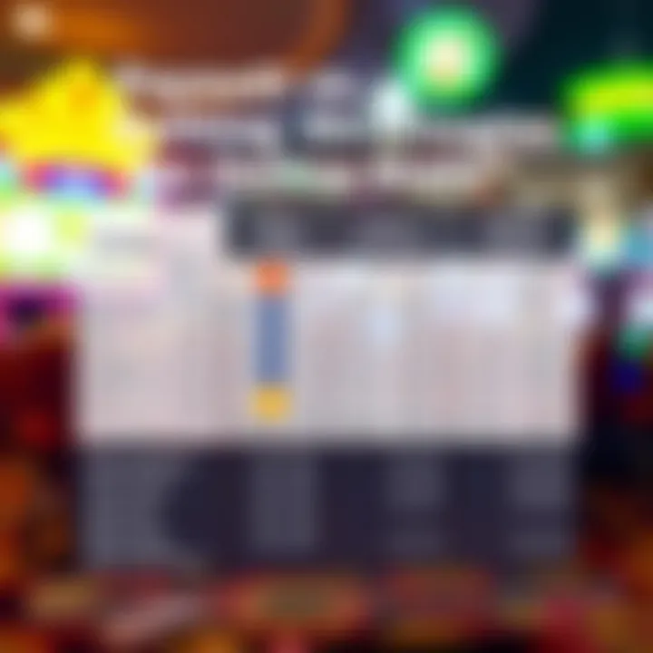 Chart comparing payouts and betting strategies for online slots