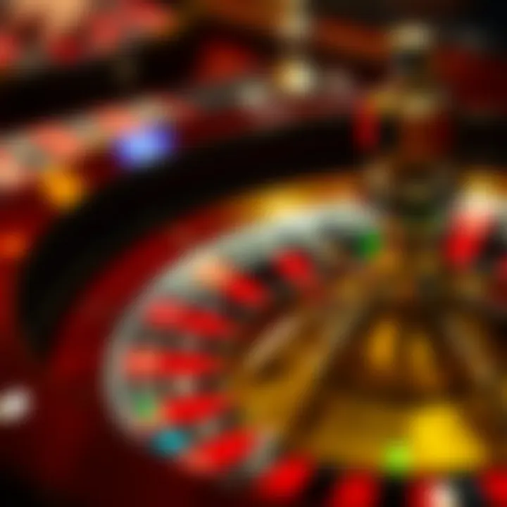 Close-up of a roulette wheel in action