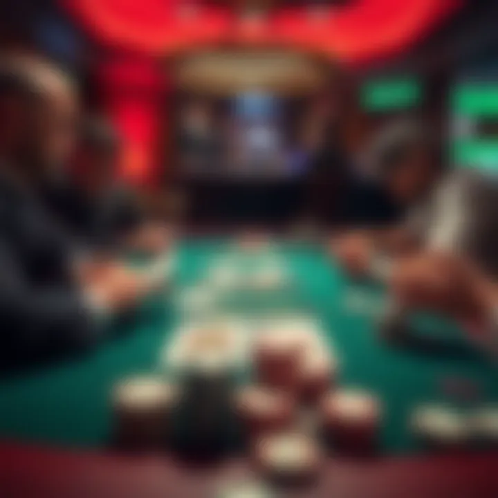 A strategic game setting highlighting the essence of a poker face.