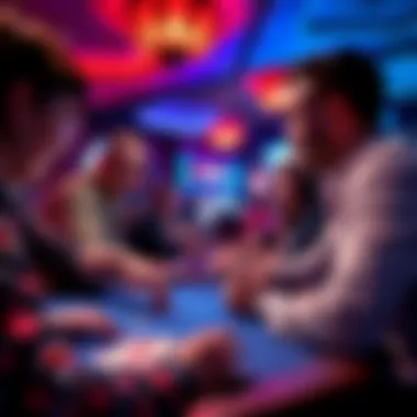 A vibrant depiction of players engaging in a real money club