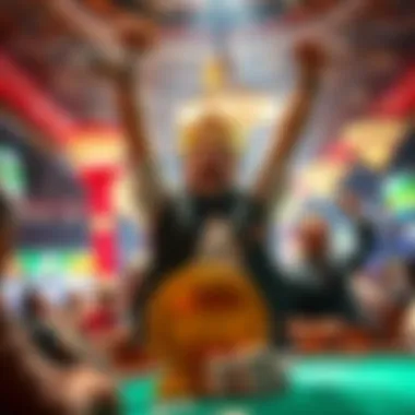 A celebratory moment for a champion at WSOP Las Vegas 2022